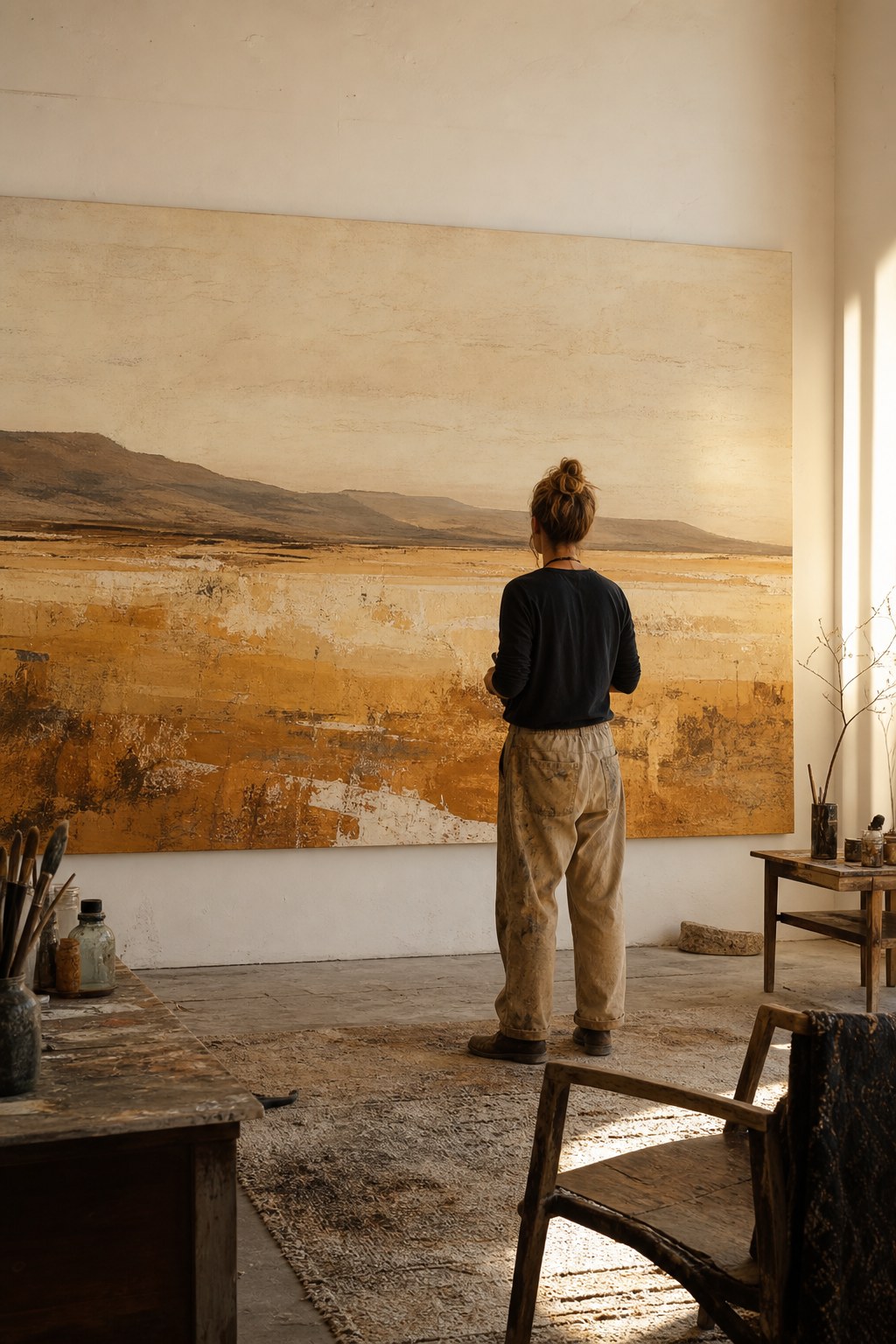 Nurit Zamir in her studio